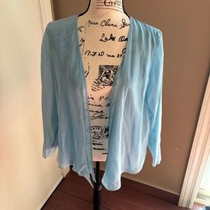 Eileen Fisher silk open cardigan